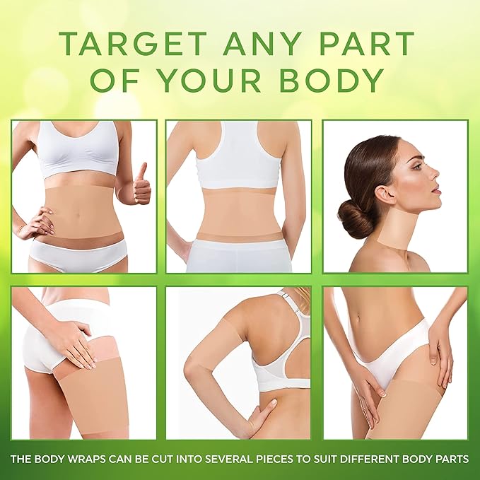 Ultimate Body Wrap with Guarana, Green Tea, and Seaweed Works for Stomach Belly Legs Arms Abdomen 6 Wraps