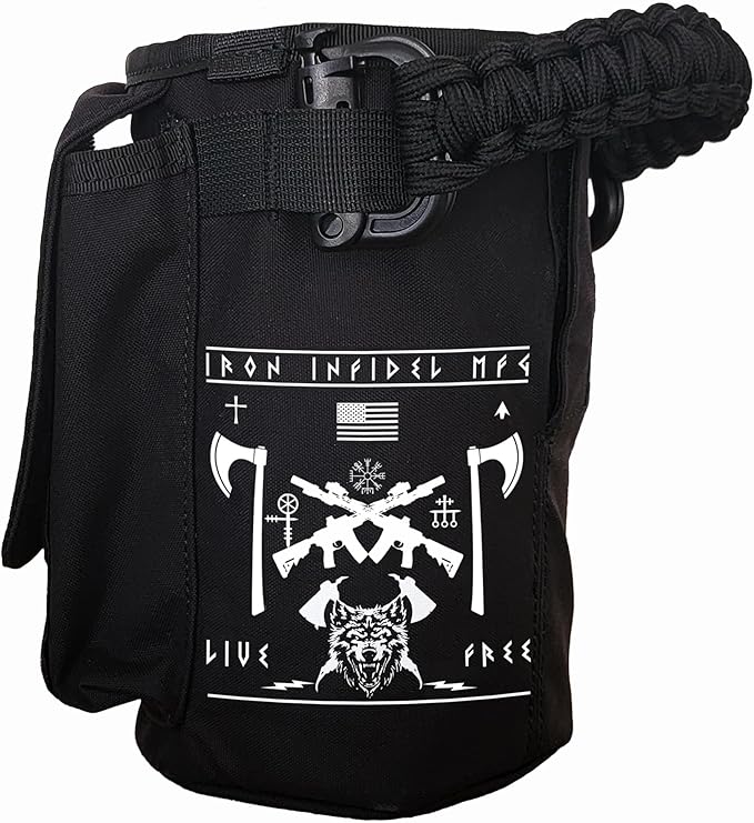 Iron InfideI Battle Bottle Sleeve - 64 oz and 32 oz Water Bottle Sleeve Only for Half Gallon 1L Steel Water Bottle | Rugged Cover with Molle for Versatile Design with Storage for Phone, Wallet & Keys