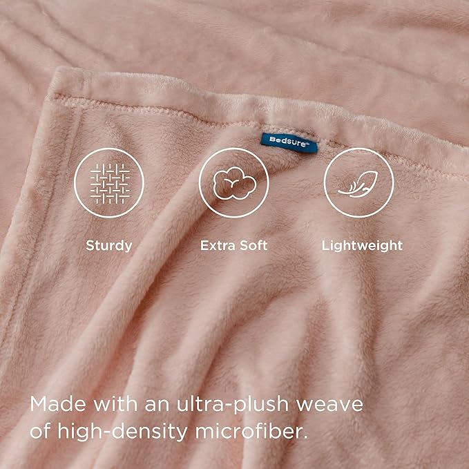 Bedsure Fleece Blankets King Size Dusty Pink - Bed Blanket Soft Lightweight Plush Cozy Fuzzy Luxury Microfiber, 108x90 inches
