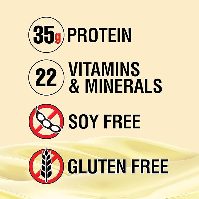 Lean Body All-in-One Vanilla Protein Shake. 35g Protein, Whey Blend, 7g Healthy Fats & Fiber, 22 Vitamins and Minerals, No Artificial Colors, Gluten Free, (4.6lb) Packaging May Vary