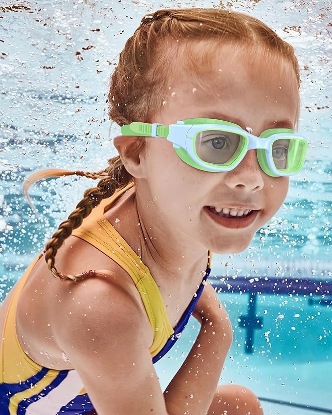 Kids Swim Goggles,Swimming Goggles for Kids 6-14, Anti-Fog UV Protection Pool Glasses for Boys Girls