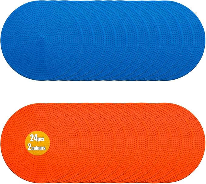Spot Markers 4.72/9 Inch 12/24/36 Pcs Anti-Slip Agility Floor Markers,Colorful Flat Field Gym Classroom Floor Spots Set for Indoor Outdoor Soccer Basketball Sports Speed Training and Drills