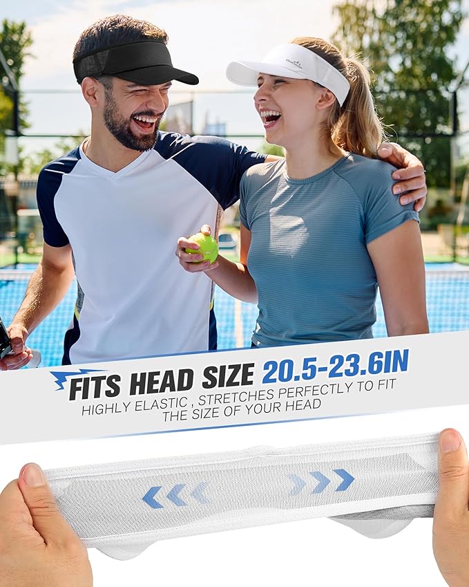 GXCROR Sports Sun Visor Hat Men Women, Lightweight Breathable Quick Dry Sports Sun Hat for Running Golf Tennis