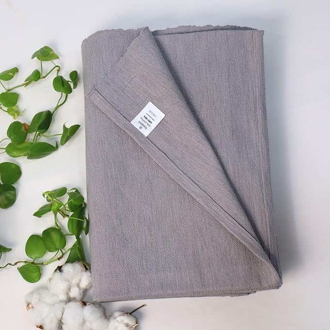 Yogikuti Iyengar Cotton Yoga Blanket Set of One – Thick Handwoven Yoga Blankets for Restorative Yoga, Meditation & Pranayama – Premium Cotton Yoga Blanket for Support & Comfort in Pranayama (Gray)