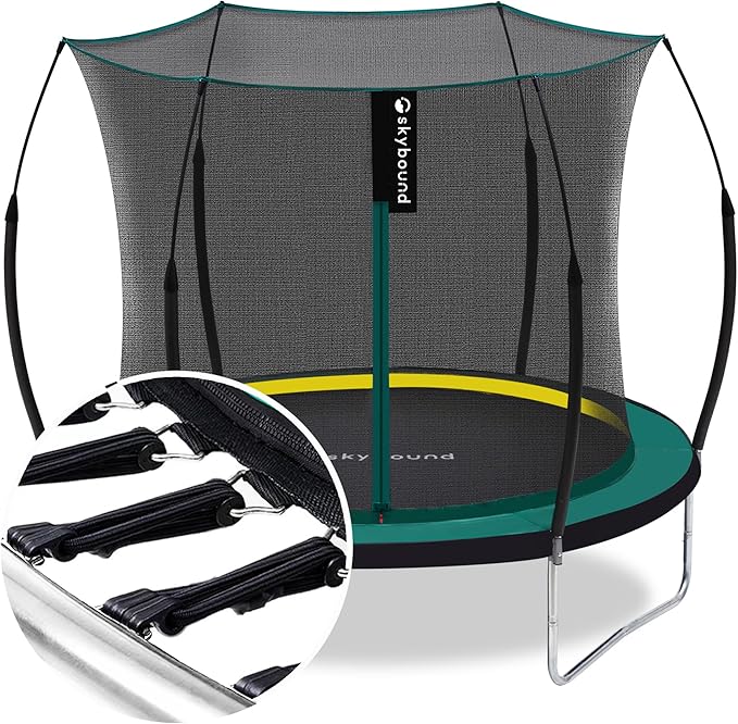 SkyBound 14 FT 12 FT 10FT 8FT 6FT Springless Trampoline for Kids and Adults - Recreational Trampolines with AntiRust Coating - Bungee Cords Outdoor Trampoline for Kids - No-Gap Design Zipper System
