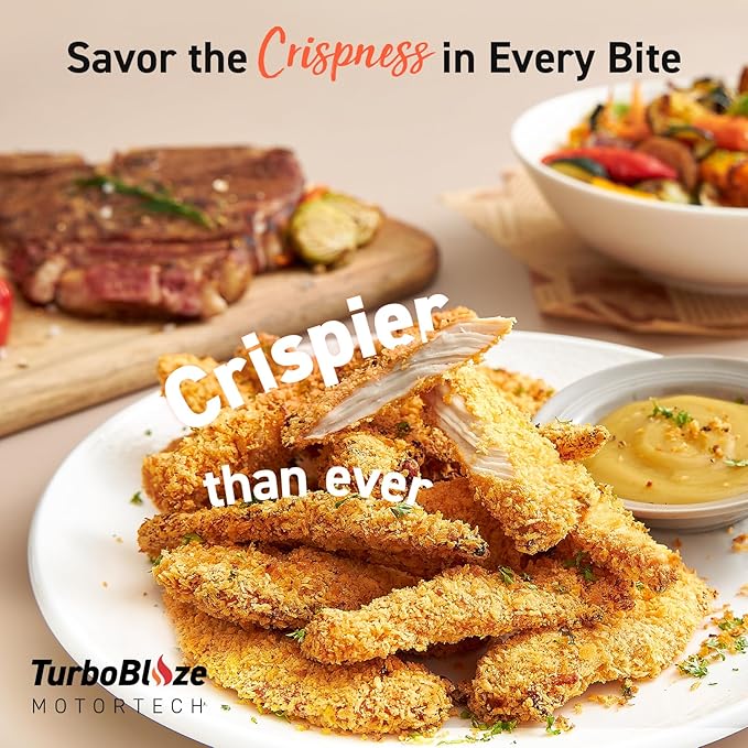 COSORI Air Fryer 9-in-1, Compact & Large 6-Qt, Fast Turbo Modes, 90–450°F Precise Heat for Even Results, Up to 95% Less Oil*, Roast, Bake, Dry, Reheat, Frozen, Broil, Proof, 120V, TurboBlaze, Ceramic