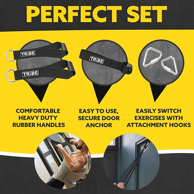 Long Resistance Bands for Working Out Men and Women - Set of 5 Pull-Up Bands, Rubber Handles and Door Anchor - Workout Bands Resistance for Men - Exercise Bands Resistance Bands Set