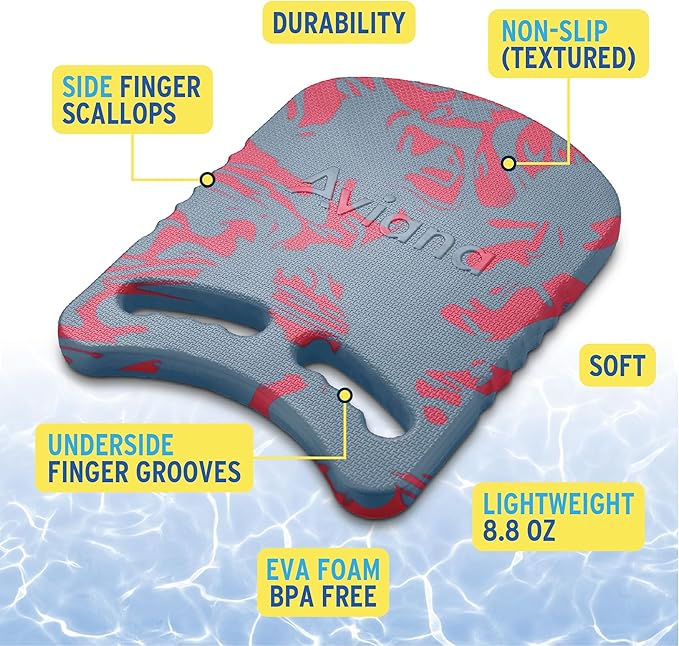 Junior Kickboard Buoy for Youth Children & Toddlers Swimming Aid & Exercise Training Board for Kids to Learn to Swim with Kick Boards in Pool BPA Free