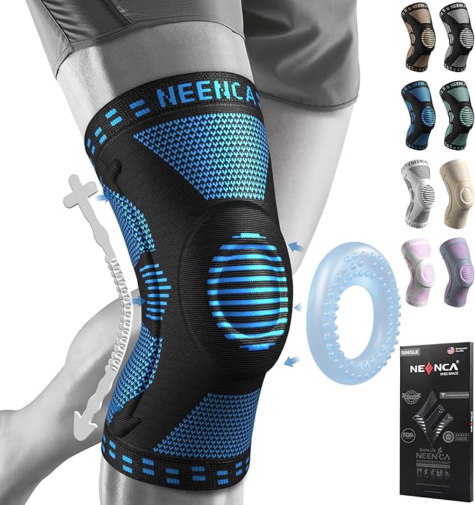 NEENCA Professional Knee Brace, Compression Knee Support with Patella Gel Pad & Side Stabilizers, Medical Knee Sleeve for Pain Relief, ACL,PCL, Meniscus, Injury Recovery, Arthritis, Sports, Workout...