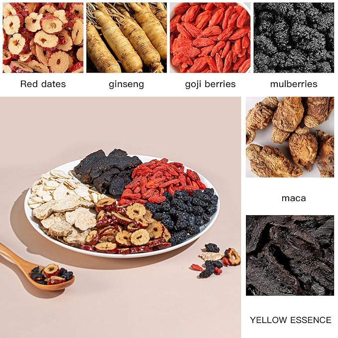 Kidney Tea Formula Ginseng Six Treasure Tea - Natural Chinese Traditional Herbal Ginseng Five Treasures Kidney Detox Cleanse Teabag For Men Women, 6 Precious Ingredients Formula(1 Pack/25 Bags/250g)