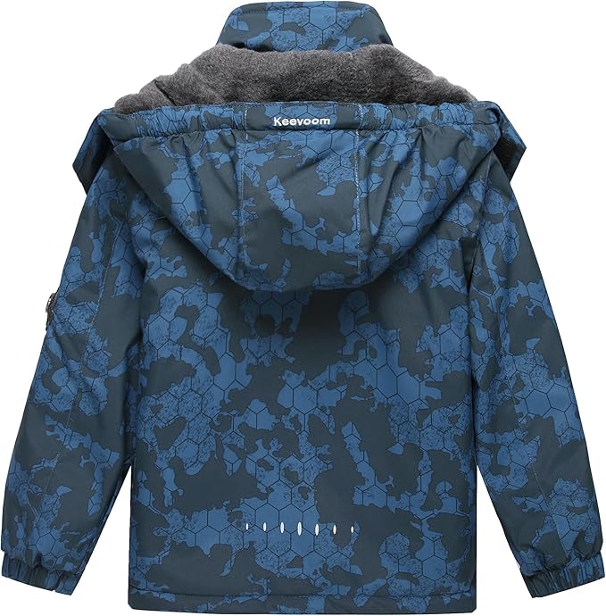 Keevoom Boys Winter Coat Ski Jacket Windproof Kids Snowboard Warm Fleece Snow Coat Waterproof Outdoor Hooded Ski Coats