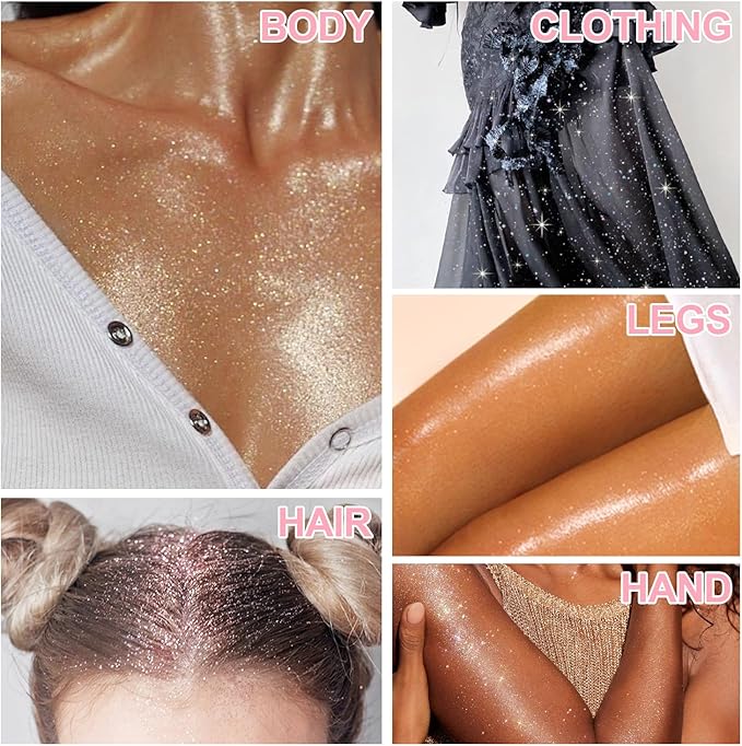 Hair and Body Glitter Spray, 60ml Glint-Rainbow Glitter Hairspray Dry Powder Makeup for Clothes, Festival Rave Prom Loose Sparkle Powder,Holographic Ultra Fine Glitters for Crafts (Glint-Rainbow)