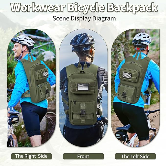 Hydration Backpack, Tactical Molle Water with 2L TPU Water Bladder, for Men Women Lightweight Water Backpack, Hydration Pack for Hiking, Biking, Climbing and Hunting