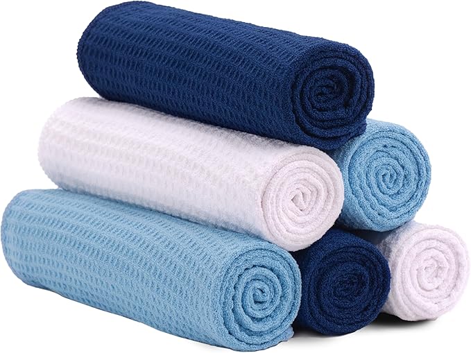 S&T INC. Microfiber Gym Towels, Yoga Towel for Home and Gym Bag, 16 Inch x 27 Inch, 6 Pack