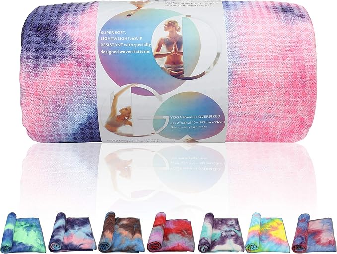 Yoga Towels , Non Slip Hot Yoga Towel Skidless Waffle Texture, 100% Absorbent Odorless Microfiber Yoga Blanket, Standard Sized 24 inchx1