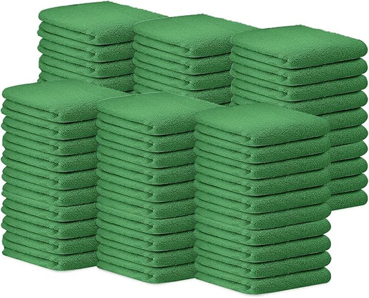 Avalon Towels Terry Bar Mop Towels (Value Pack of 60) Size 14"x17" – Absorbent and Durable, Multipurpose Cleaning Rags, Cotton Cleaning Cloths, Terry Cloth Rags, Reusable Shop Rag (Green)