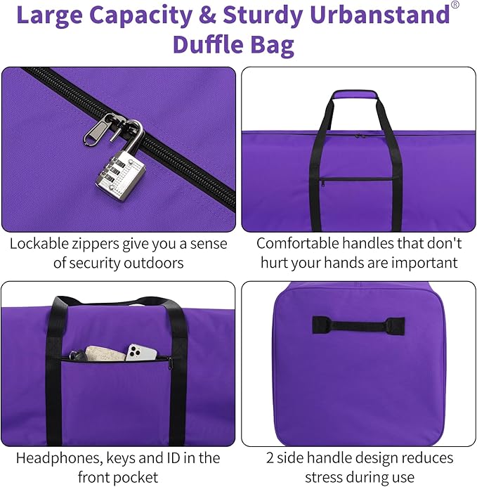 52 Inch Large Duffle Bag for Travel Camping Sport Equipment Storage Bag with 2-way Lockable Zippers Purple