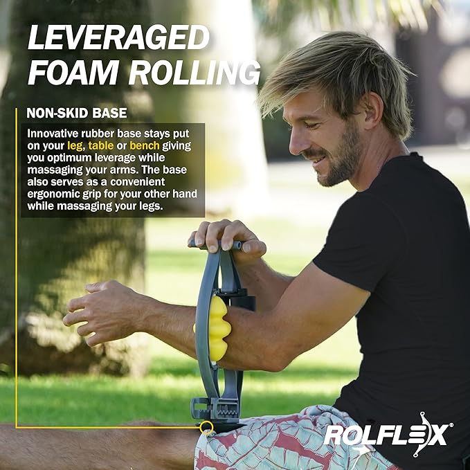 Rolflex Arm & Leg Massager Roller – Muscle Roller to Address Golfer’s Elbow, Tennis Elbow, Carpal Tunnel & More – Arm & Leg Massage Roller for Muscle Tightness & Faster Recovery