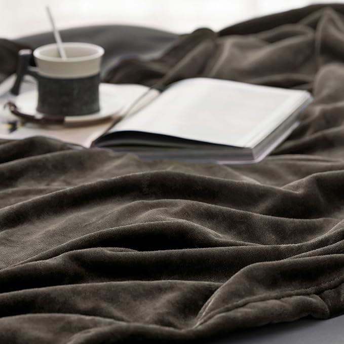 Bedsure Fleece Throw Blanket Brown - 300GSM Blankets for Couch, Sofa, Bed, Soft Lightweight Plush Cozy Throws for Toddlers, 50x60 inches