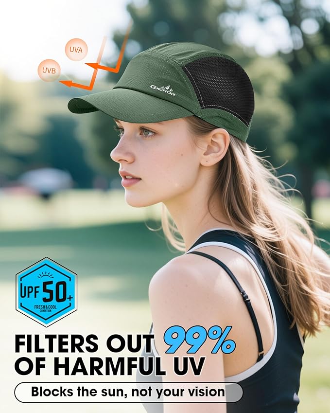 GXCROR Performance Baseball Cap for Men & Women - UPF 50+ Running Hat, Lightweight Quick-Dry Sports Hat for Golf, Hiking, Gym