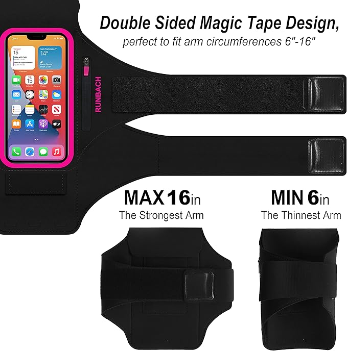 Armband for Samsung Galaxy S25/S24/S23/S22/S21/S20/S10/S9/S8,Galaxy A01/A8/A10e/A20e/A41/M01/Xcover 5,Water Resistant Sport Armband with Zipper Slot for Galaxy Buds (Pink)