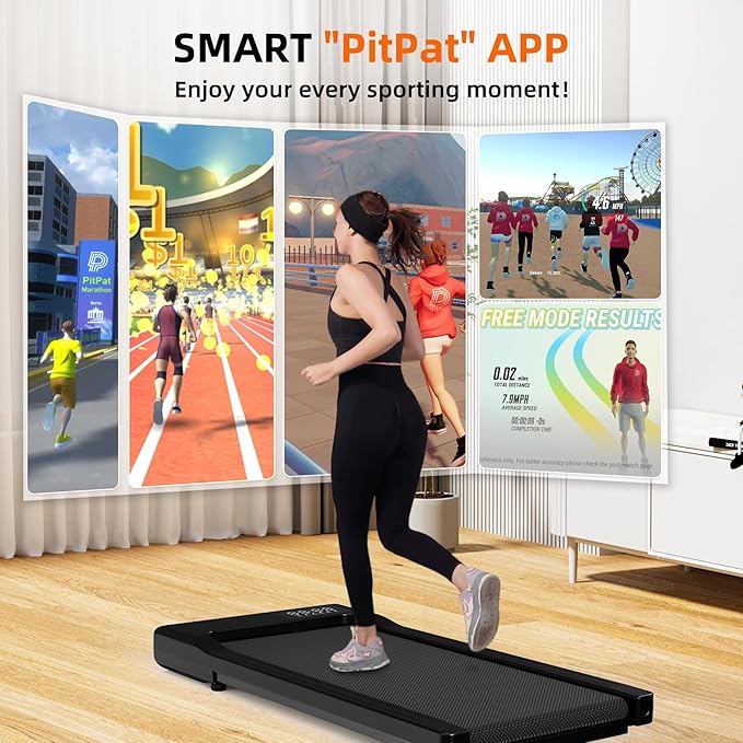 SupeRun Walking Pad, Under Desk Treadmill, 3 in 1 Portable Treadmill with Remote Control LED Display, 2.5 HP Quiet Walking Jogging Machine for Office Home Use, 300 Lbs Capacity