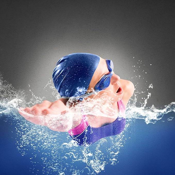 Syhood 6 Pieces Unisex Adult Silicone Swim Cap Waterproof Swimming Hat Non Slip Pool Hat Elastic Silicone Cap for Long and Short Hair