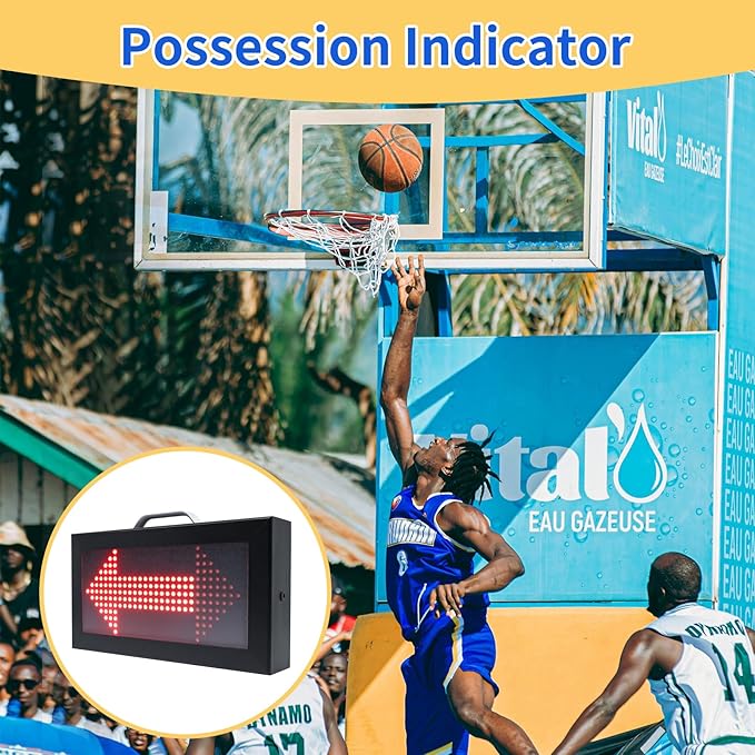 YZ LED Basketball Possession Indicator with Aluminum Frame,Portable Possession Arrow Basketball for Referees,Sports Electronic Equipment with Toggle Switch for Sports