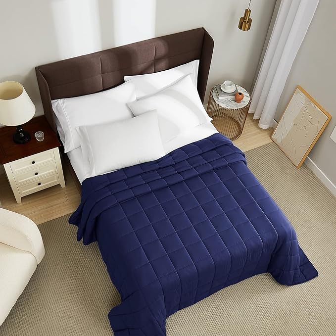 L'AGRATY Weighted Blanket - 88"x104" 20lbs Cooling Breathable Heavy Blanket Microfiber Material with Glass Beads for Adult All-Season Summer Fall Winter Soft Thick Comfort