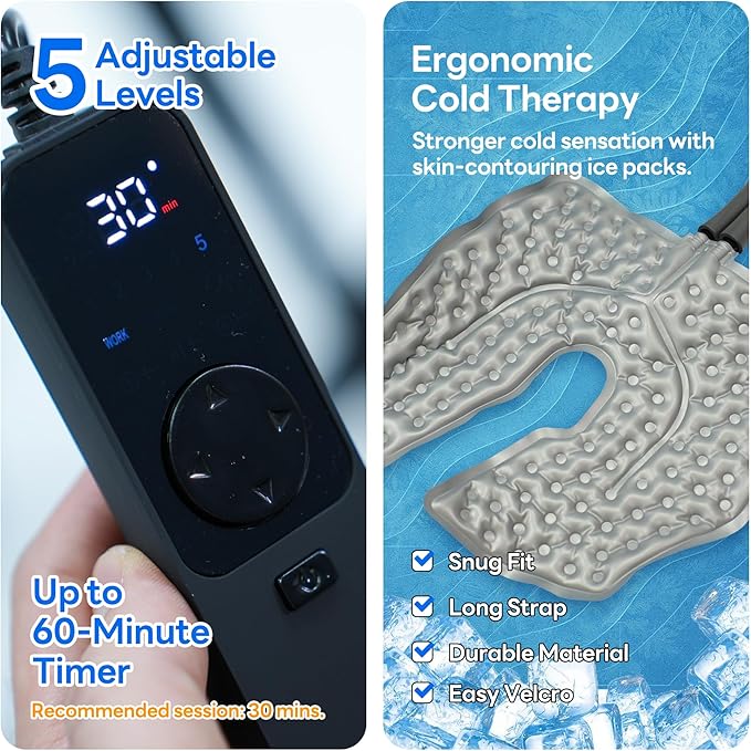 Ice Machine for Knee After Surgery, Cold Therapy Machine Portable Cooling Universal Cold Packs System for Pain Relief/Knee/Shoulder