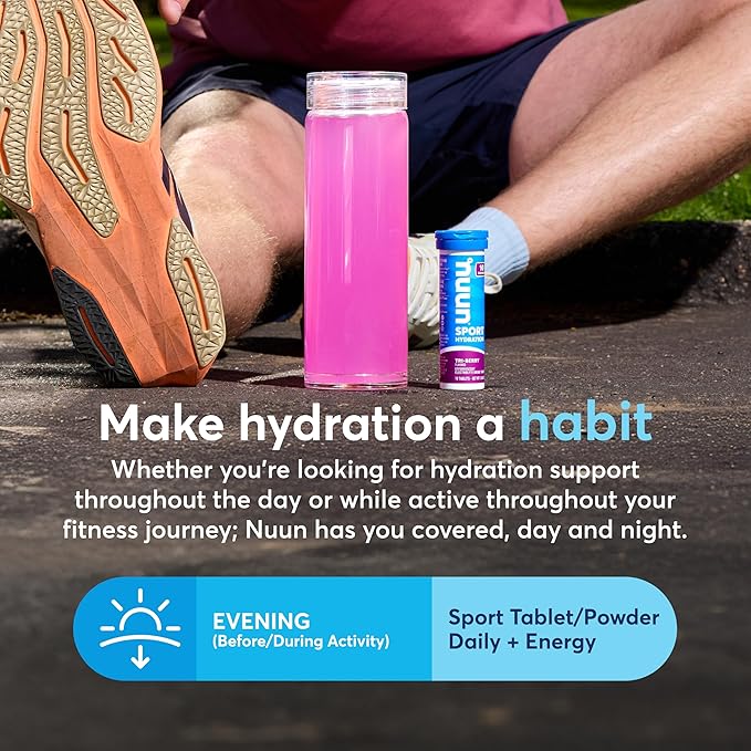 Nuun Energy Electrolyte Tablets with Ginseng, Caffeine from Green Tea Extract, Vitamin B12, B6, B5, Magnesium & 4 Other Electrolytes, Gluten Free & Vegan, Tropical Punch, 8 Pack (80 Servings Total)