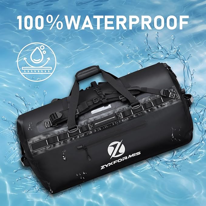 Waterproof Duffel Bag, Large Waterproof Duffel Backpack for Beach Vacation, Marine Dry Bags for Adventures, Heavy Duty Duffle Bag for Kayaking Boating Hiking Camping, 65L/110L/160L Sizes