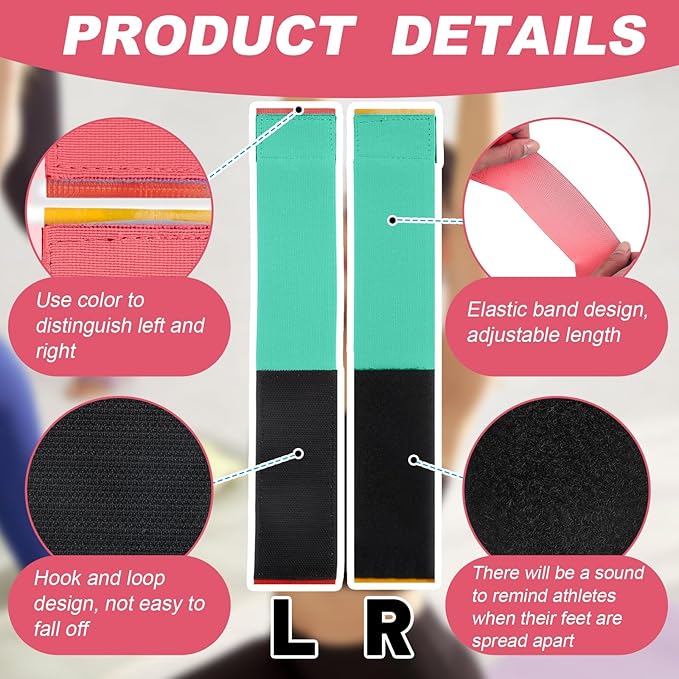 Shappy 2 Pairs Gymnastics Sticky Toes Tumbling Equipment, Cheer Coach Essentials, Back Handspring Helper for Stunt Coach, Athlete Adjustable Bands, Help Training Back Flip Tuck