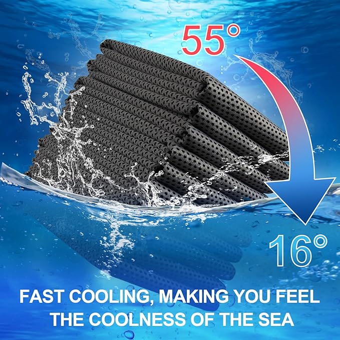 Shellwei 50 Pcs Cooling Towel 40 x 12 Inch Microfiber Workout Towels Breathable Chilly Towel Ice Cool Cold Towels Bulk Fast Drying Absorbent Sweat Rag for Neck Yoga Sports Golf Gym