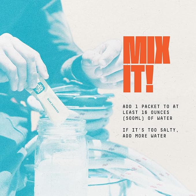 Keto Chow SALTT Electrolytes Powder Packets, Blue Slushies (30 Hydration Packets) - Magnesium, Potassium, Sodium, Trace Minerals - Vegan, Sugar Free, Gluten Free - Travel Essentials - Made in USA