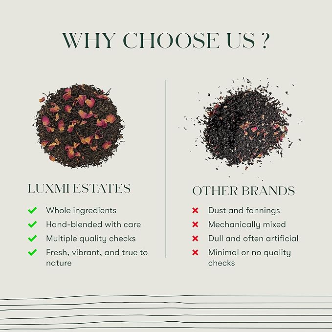 Luxmi Estates, Midnight Bloom, Organic Jasmine Tea (Loose Leaf 100g) Jasmine and Darjeeling Green Tea for Energy with no Jitters, Natural Aid Relieve Stress, Improved Mental Clarity and Immunity