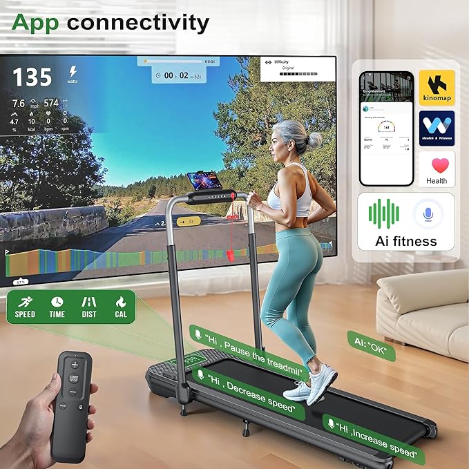 WELLFIT Walking Pad Treadmill with 10% Auto/Manual Incline for Home Office Apartment– 360 LBS Capacity, Under Desk Treadmill with Hiking Climbing Mode for Efficient Fat-Burn, Wide Running Belt