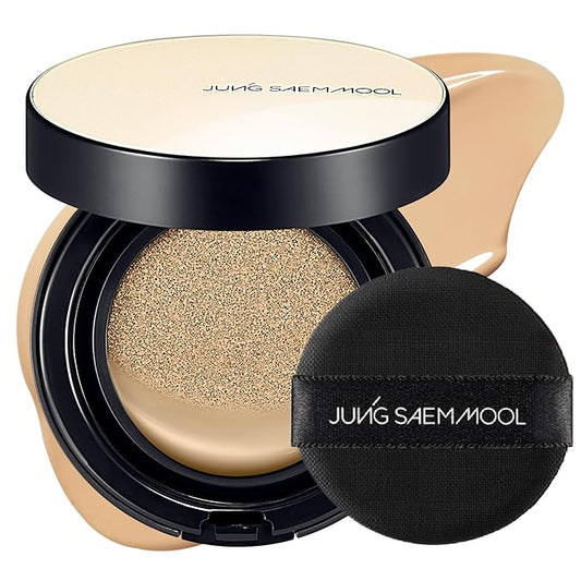 JUNG SAEM MOOL Essential Skin Nuder Cushion 23W Medium Deep 0.49 Fl Oz, No Refill, Natural Radiant Finish Cushion Foundation with Buildable Coverage, Lightweight Texture, Korean Foundation Makeup