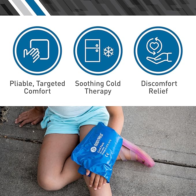 BodyMed Reusable Vinyl Ice Pack for Knee, Arm, Elbow, Shoulder, Back - Professional Grade Cold Therapy for Injuries, Aches, Swelling, Bruises, Sprains - 12 in. x 7 in. (Half)
