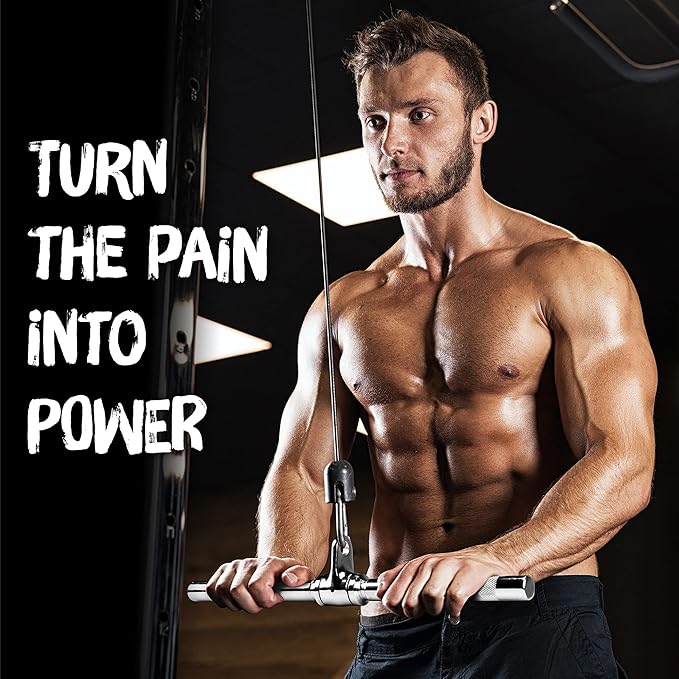 Yes4All Tricep Press Down Cable Machine Attachment Set, LAT Pulldown Attachment, Cable Machine Accessories for Home Gym