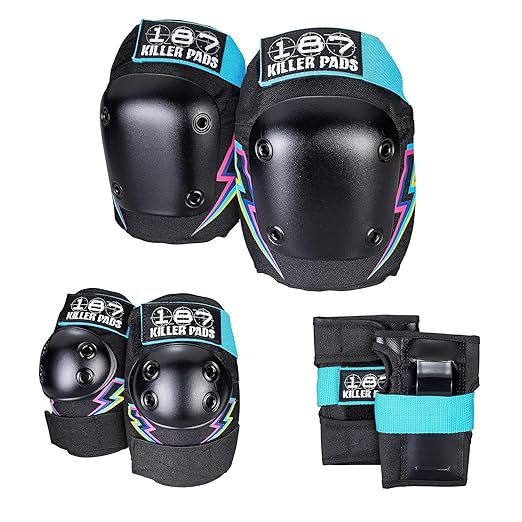 187 Killer Pads Six Pack Pad Set, Elbow Pads, Knee Pads, and Wrist Guards - Ideal for Skateboarding, Roller Skating, and Inline Skating