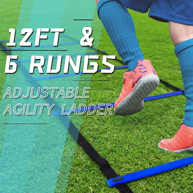 Kids Soccer Goal for Backyard, 6x4 9x5 FT Portable Soccer Nets Pop Up with Ball, Agility Ladder, Cones, Target & Carry Bag for Toddler Youth Outdoor Indoor Training Practice Sports Games Play