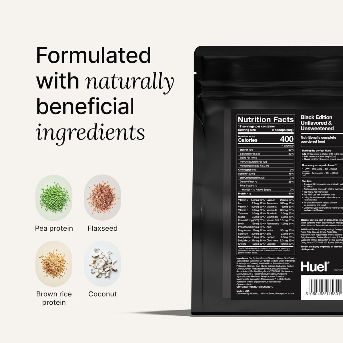 Huel Black Edition | Chocolate 40g Vegan Protein Powder | Nutritionally Complete Meal | 27 Vitamins and Minerals, Gluten Free | 17 Servings