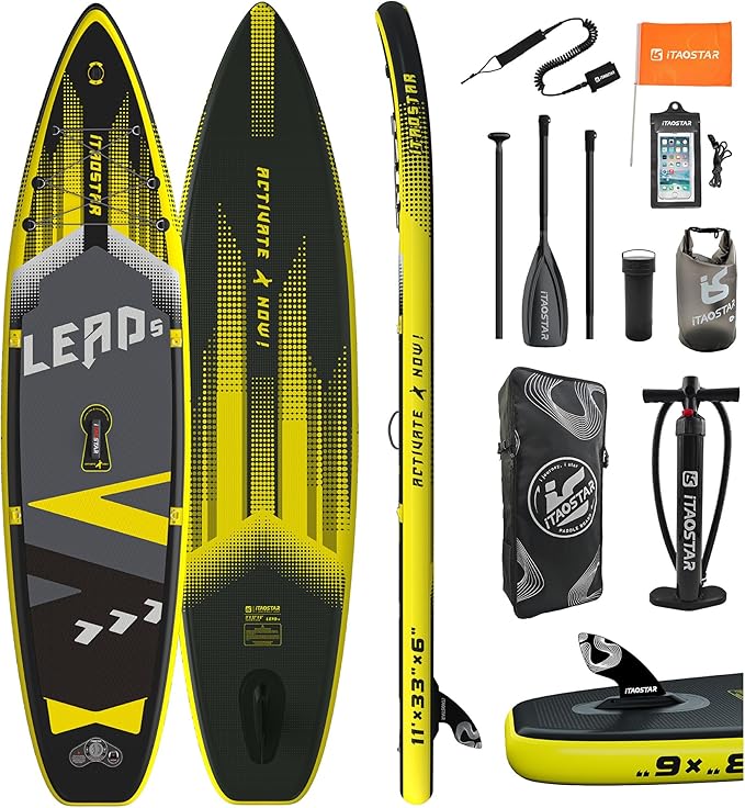 Lead 11‘ x 33" / 12’×35" Inflatable Stand Up Paddle Board - Premium SUP Board Kit - Ultra Stable Paddleboard for Adults & Youth - All Skill Levels - for Lakes, Oceans