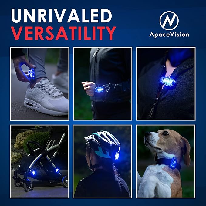 LED Safety Light (2 Pack) - Clip On Strobe/Running Lights for Runners, Dog, Bike, Walking, Boat, Kayak, Stroller and More - High Visibility Accessories for Your Reflective Gear, Bicycle