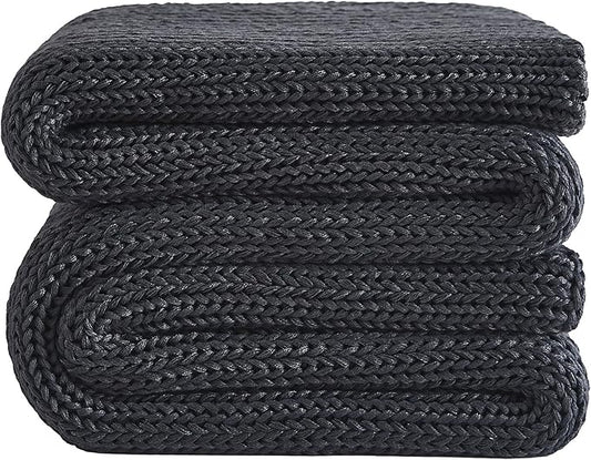 L'AGRATY Knitted Weighted Blanket - 50"x60" 10lbs Cooling Chunky Knit Heavy Blanket for Adults Braided Crochet Throw Thick Cable Yarn Knit Decorative No Beads Evenly Weighted Machine Washable