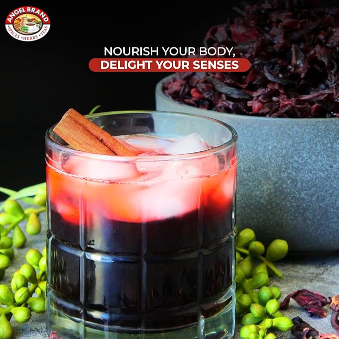 Angel Brand Dried Sorrel Hibiscus Flowers 1.5 lbs Pouch - Discover Rich Flavor & Aroma of Healthful Delights with Hibiscus Tea Loose Leaf - Enjoy Refreshing, & Nutritious Beverages to Elevate Health