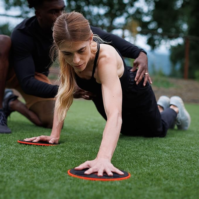 TriSlider | Exercise Glider Discs, Balance and Stability Trainer for Hands & Feet to Improve Coordination and Engage Core Strength.