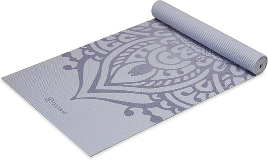 Gaiam Yoga Mat - Premium 5mm Print Thick Non Slip Exercise & Fitness Mat for All Types of Yoga, Pilates & Floor Workouts (68" x 24" x 5mm)
