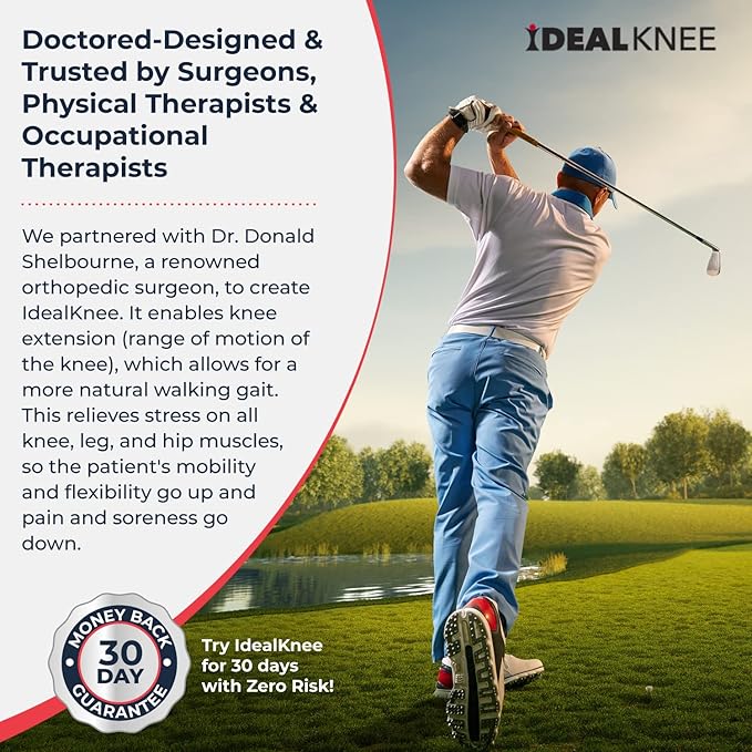 IdealKnee - Advanced Knee Extension & Pain Relief Device - Endorsed by PTs & Surgeons - Ideal for ACL, MCL Recovery, Athletes, Therapy & Rehab